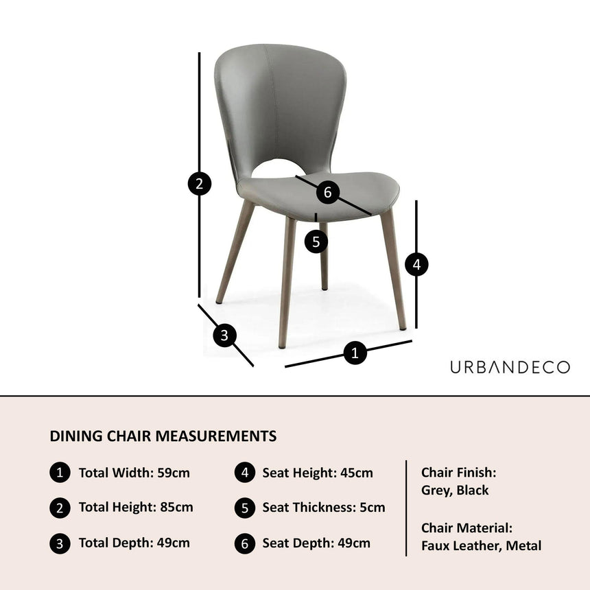 Clearance - Clooney Grey Leather Dining Chair-9