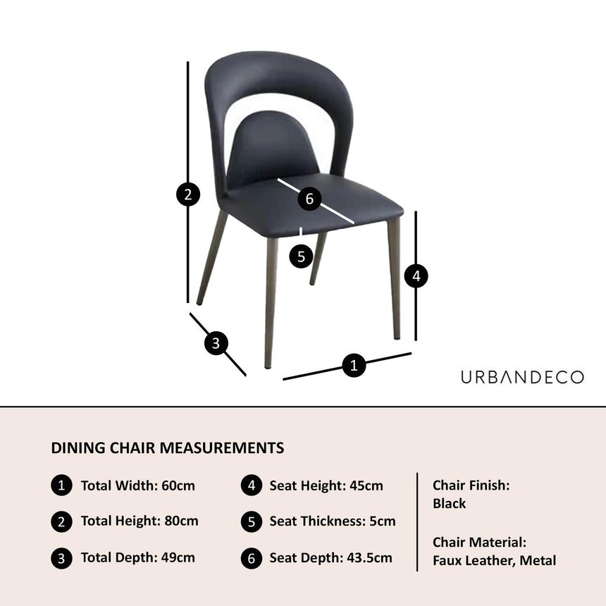 Clearance - Dixie Black Leather Dining Chair-12
