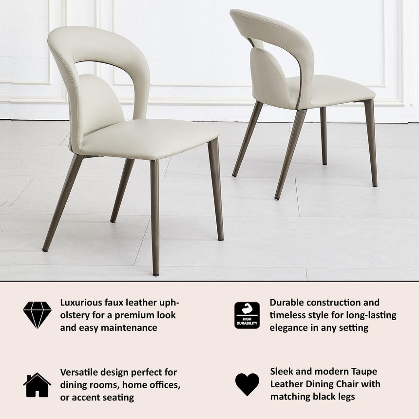 Clearance - Dixie Taupe Leather Dining Chair-8