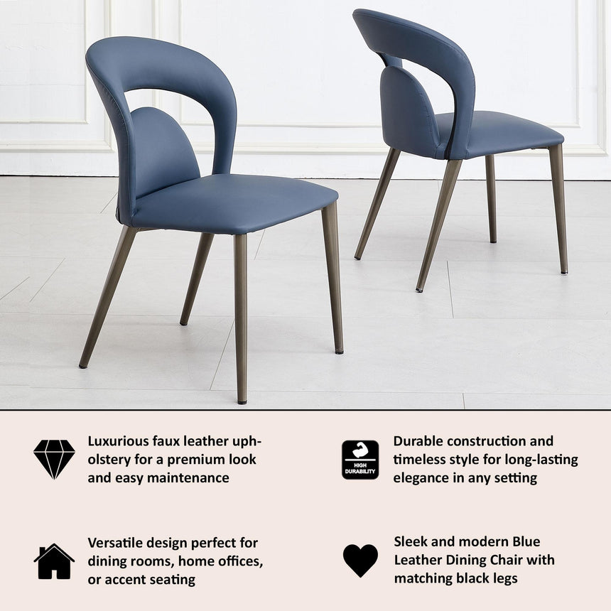Clearance - Dixie Blue Leather Dining Chair-10