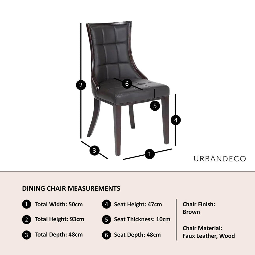 Paris Brown Leather Dining Chair with Brown Legs-7