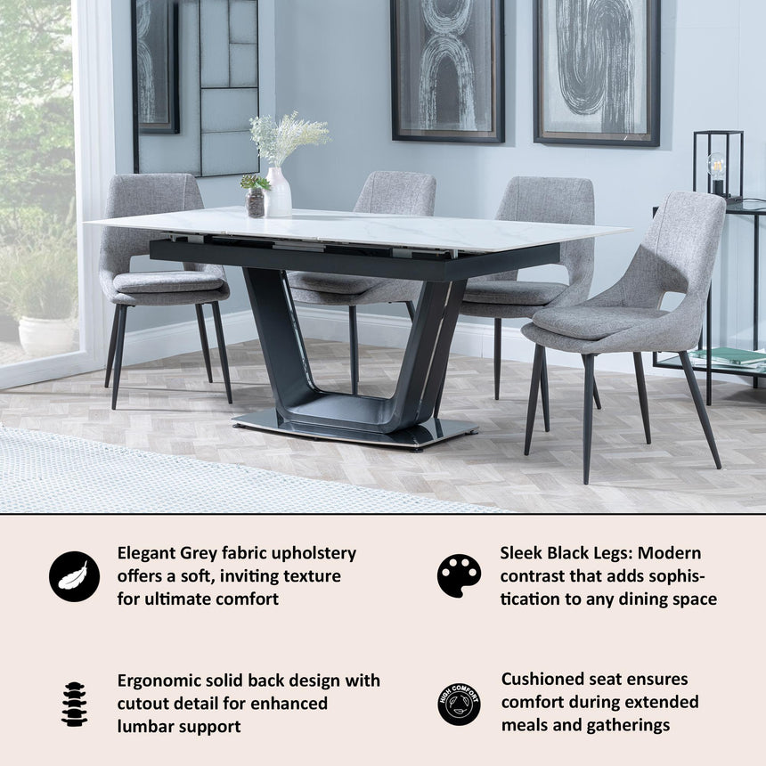 Peyton Grey Fabric Dining Chair with Black Legs-12