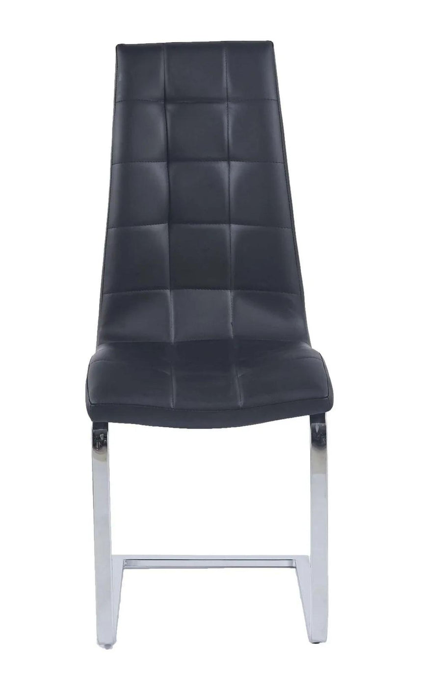 Athos White Gloss Dining Set - Jamison Black Faux Leather Dining Chair-8