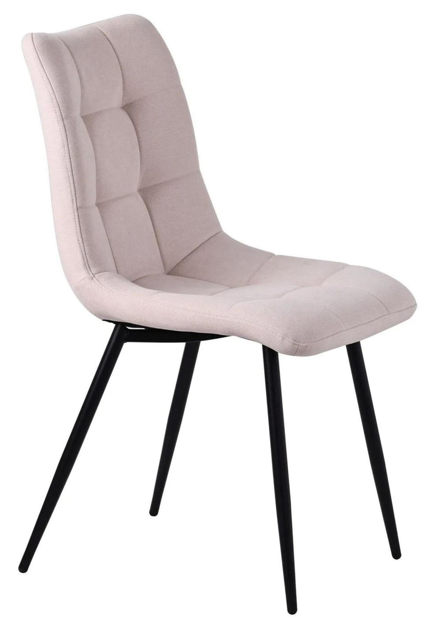 Danetti Dark Grey Ceramic Oval Dining Set with Bronze Pedestal Base - Corona Beige Fabric Dining Chair-8