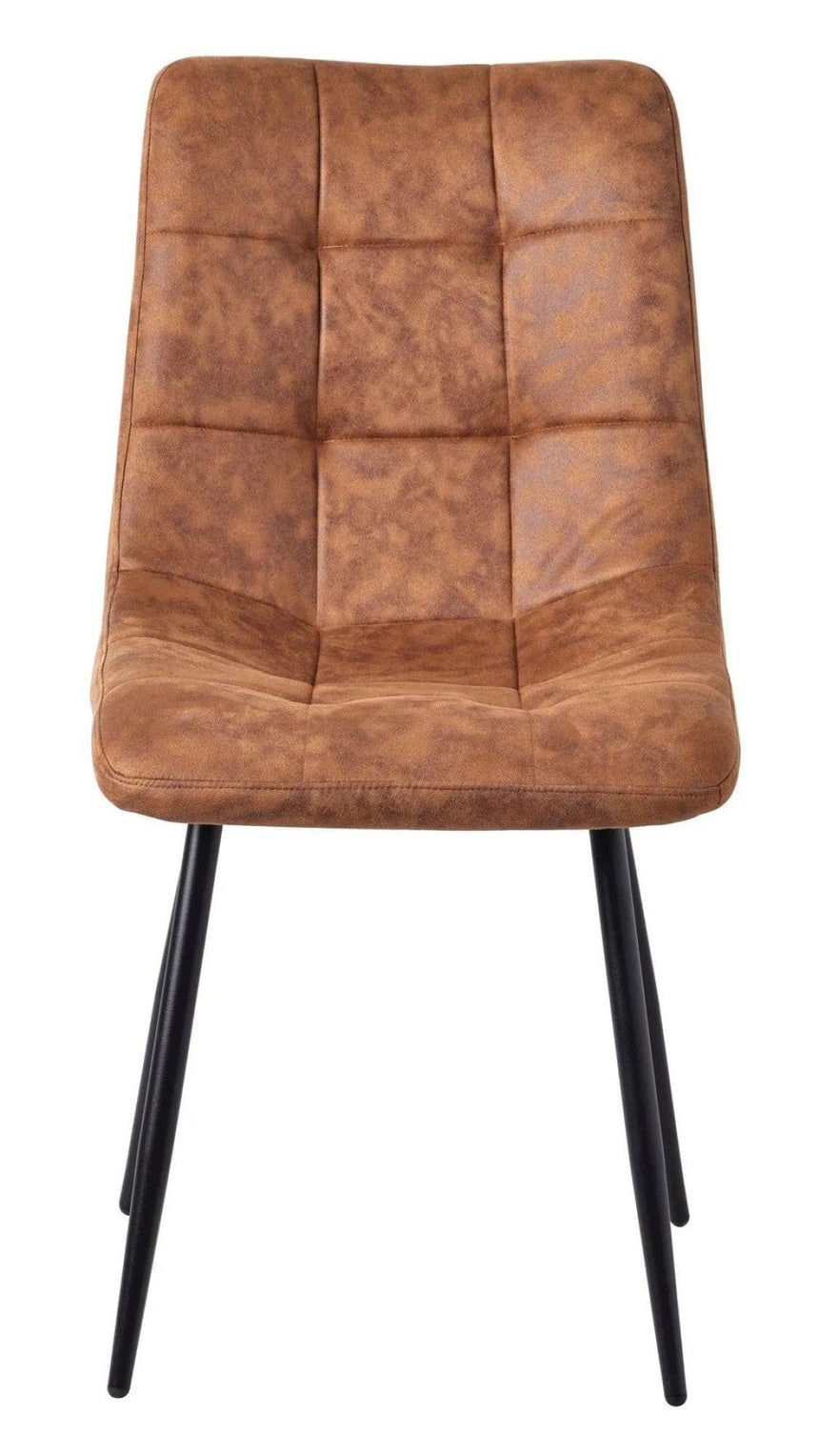 Danetti Dark Grey Ceramic Oval Dining Set with Bronze Pedestal Base - Corona Brown Fabric Dining Chair-13