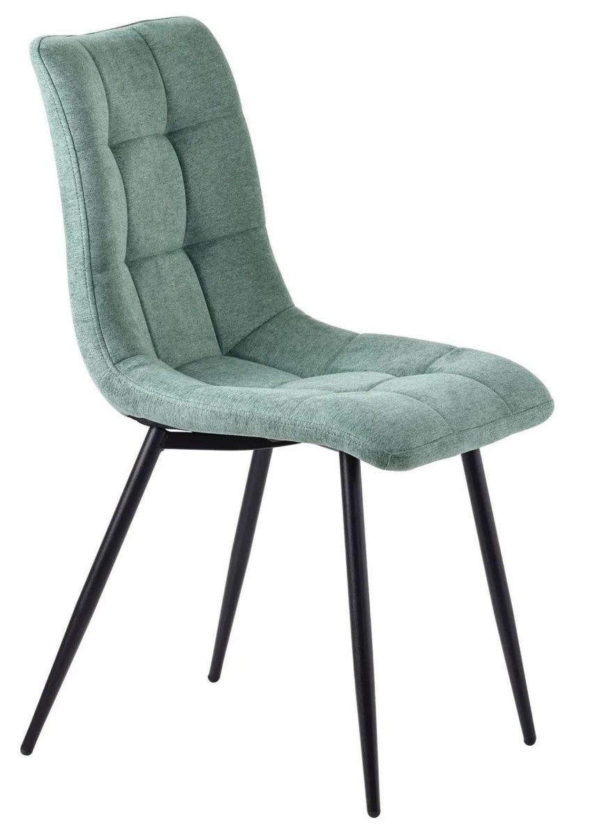 Danetti Dark Grey Ceramic Oval Dining Set with Bronze Pedestal Base - Corona Green Fabric Dining Chair-12