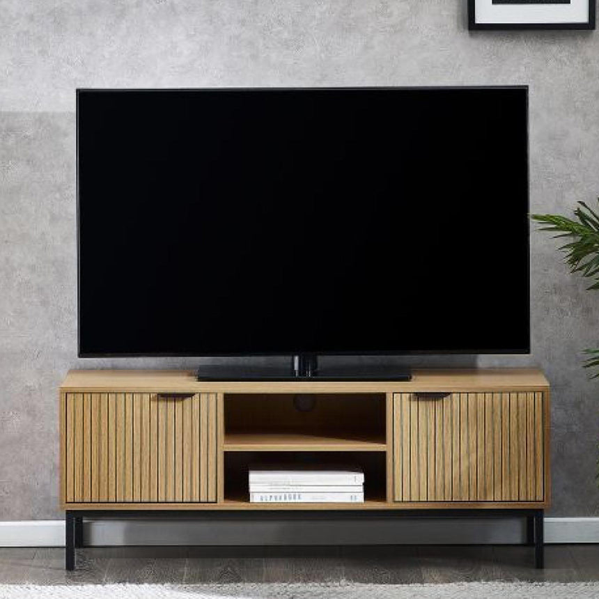 Hawaii Oak Ribbed 2 Door TV Unit