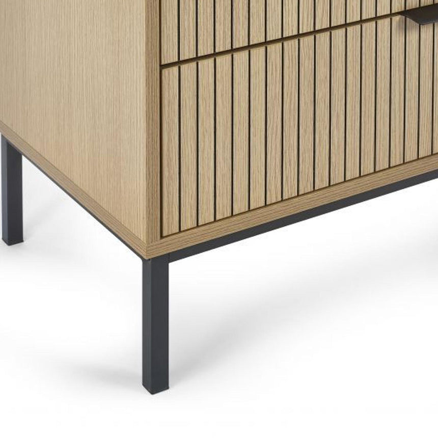 Hawaii Oak Ribbed 5 Drawer Chest