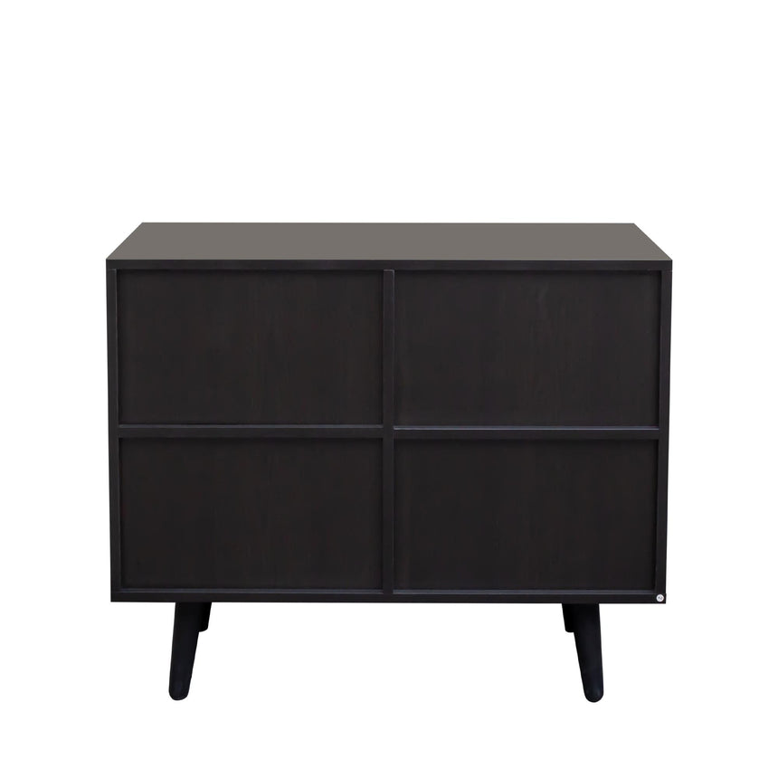 Ferrero Black and Woven Rattan 1 Door Cabinet-8