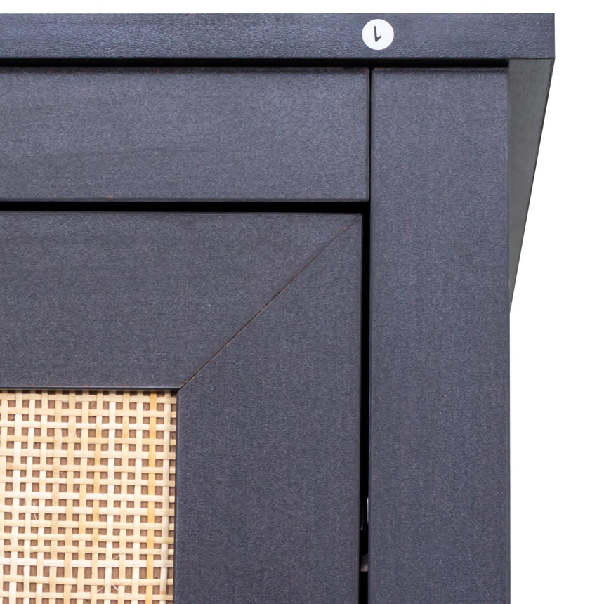 Ferrero Black and Woven Rattan 2 Door 1 Drawer Wardrobe-10