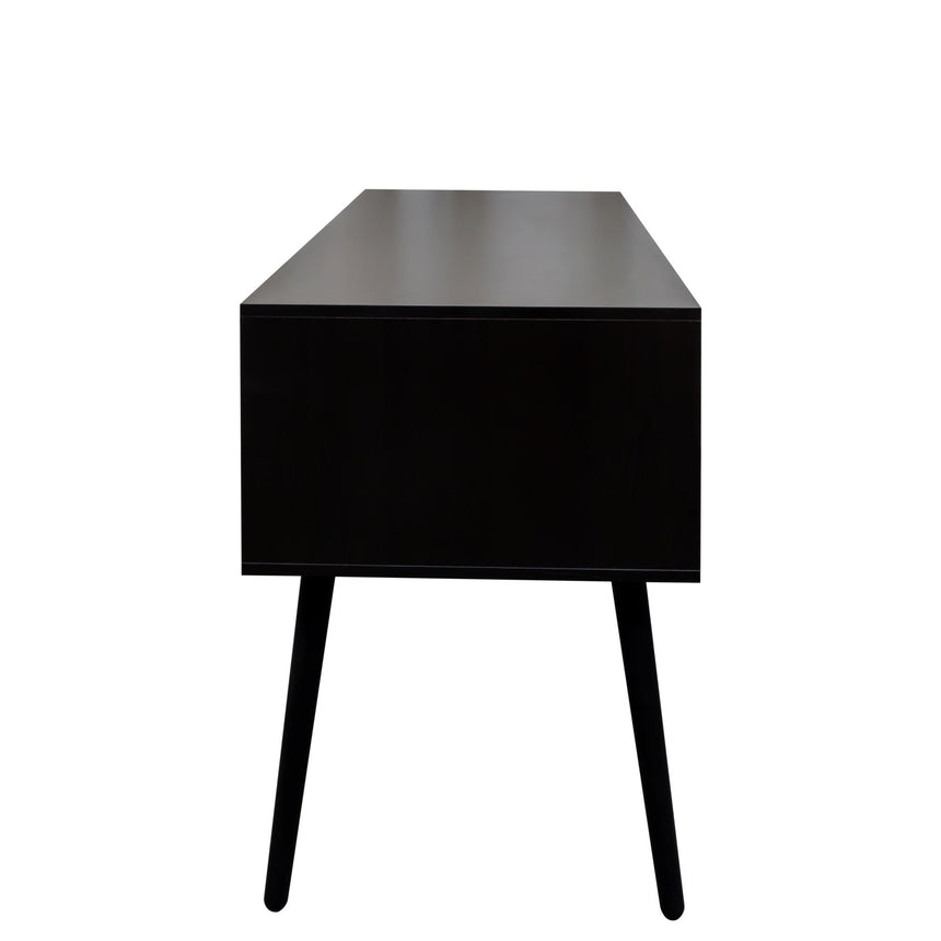 Ferrero Black and Woven Rattan 2 Drawer Desk-8