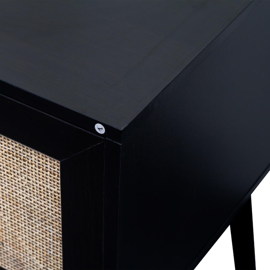 Ferrero Black and Woven Rattan 2 Drawer Desk-10