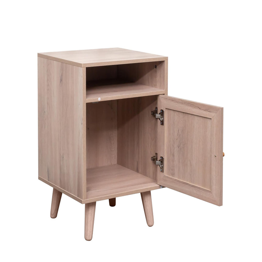 Ferrero Natural and Woven Rattan 1 Door Bedside Table