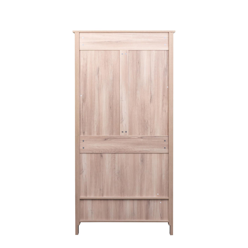 Ferrero Natural and Woven Rattan 2 Door 1 Drawer Wardrobe-9