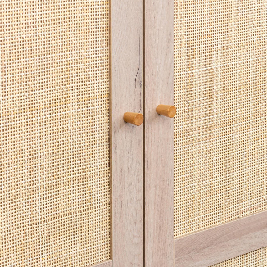 Ferrero Natural and Woven Rattan 2 Door 1 Drawer Wardrobe-10