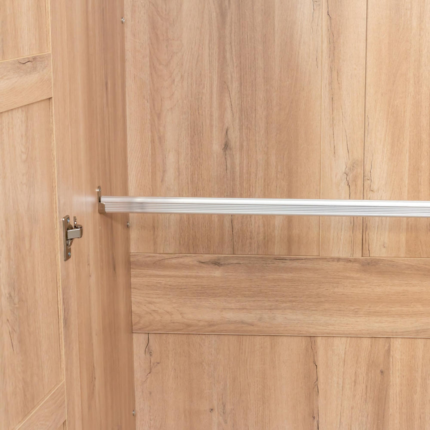 Ferrero Natural and Woven Rattan 2 Door 1 Drawer Wardrobe-11