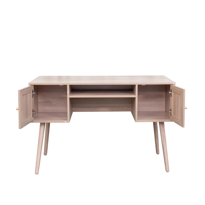 Ferrero Natural and Woven Rattan 2 Drawer Desk-4