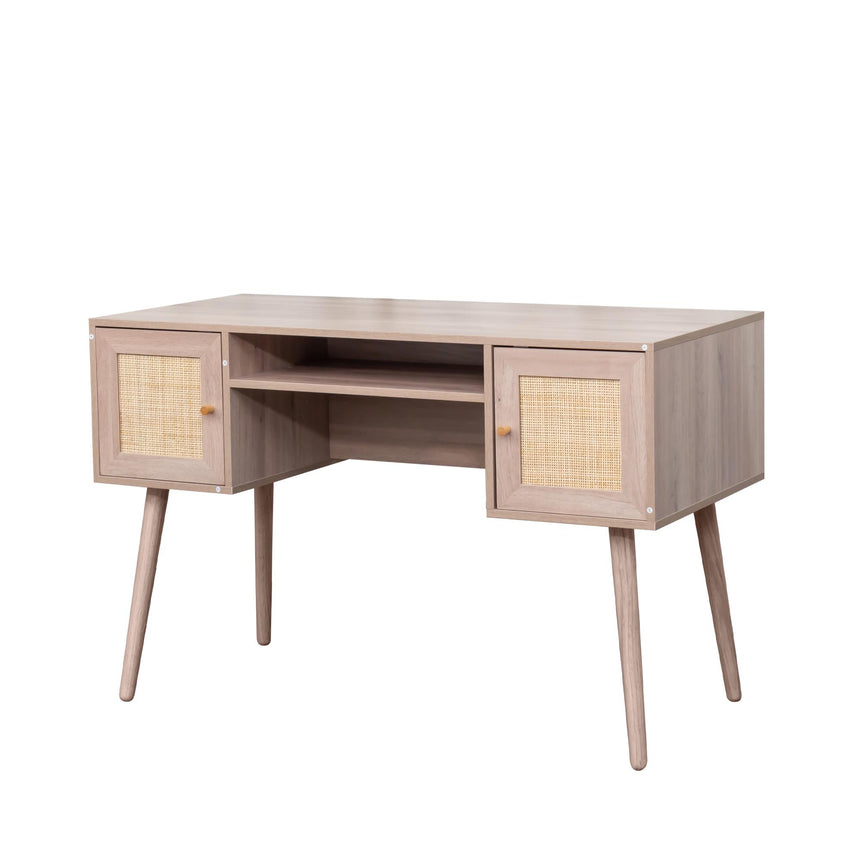 Ferrero Natural and Woven Rattan 2 Drawer Desk-5