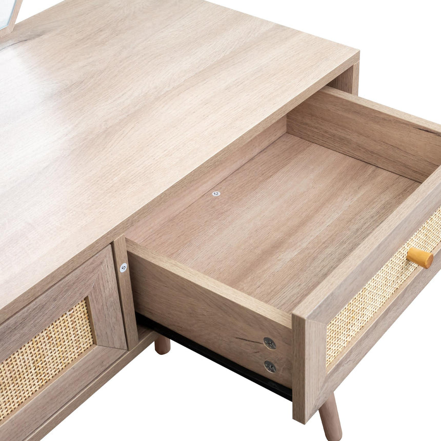 Ferrero Natural and Woven Rattan 2 Drawer Dressing Table with Mirror-9