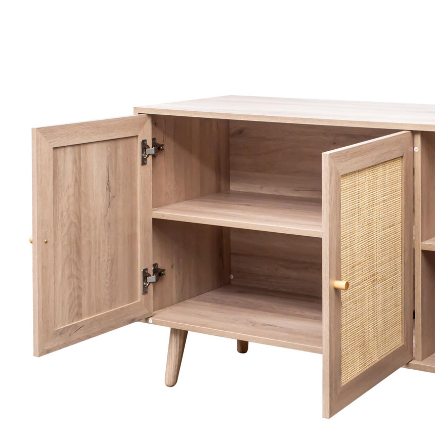 Ferrero Natural and Woven Rattan 3 Door Medium Sideboard - 120cm-11