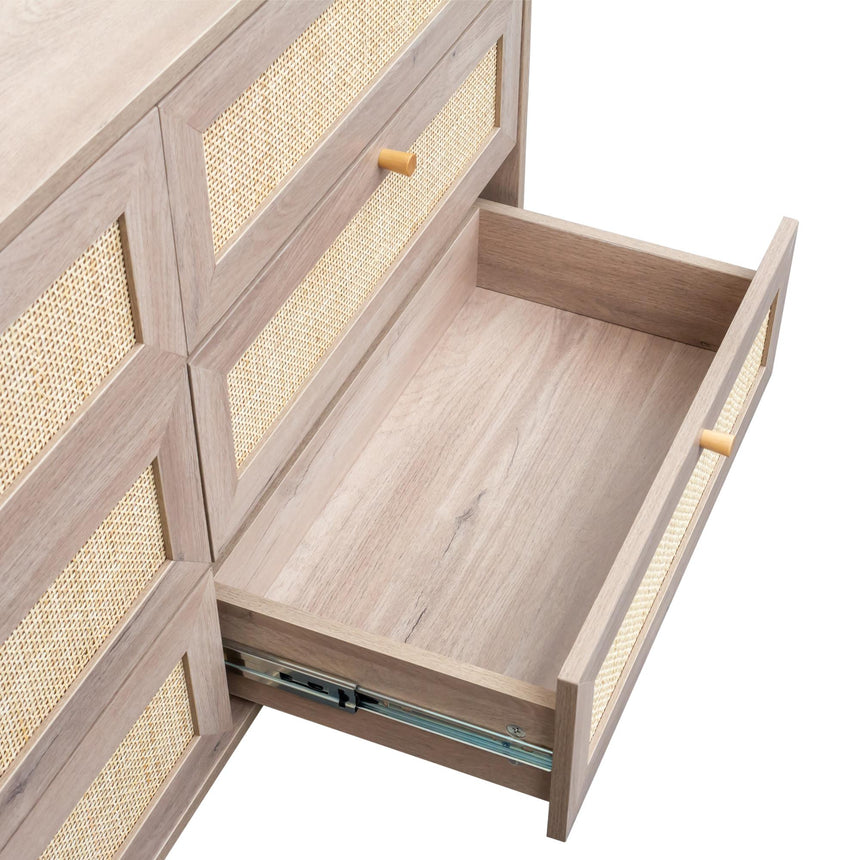 Ferrero Natural and Woven Rattan 6 Drawer Wide Chest-11