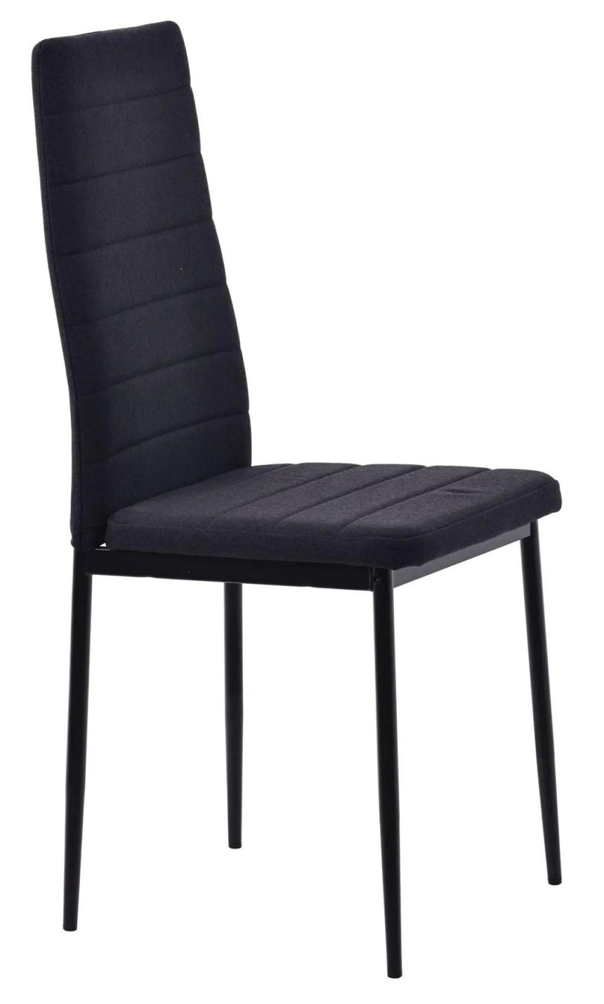 Maldon Grey Ceramic Dining Set - Lido Black Fabric Dining Chair with Black Legs-7