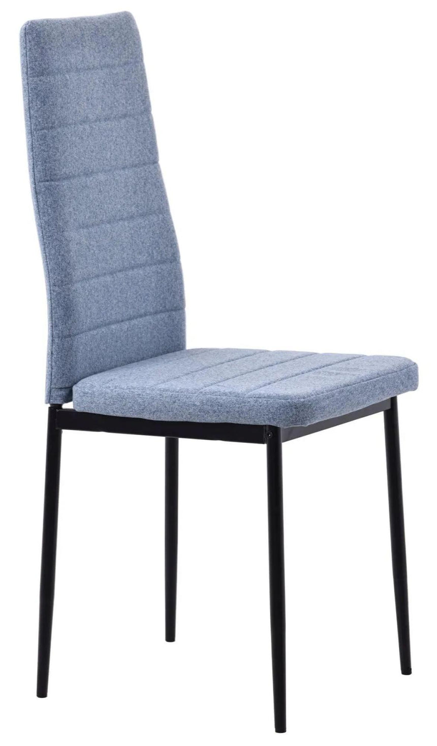 Maldon Grey Ceramic Dining Set - Lido Blue Fabric Dining Chair with Black Legs-8