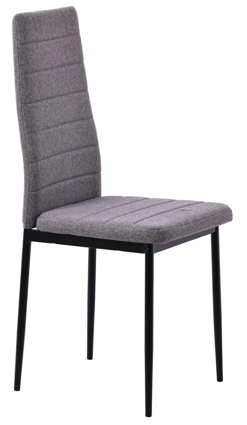 Maldon Grey Ceramic Dining Set - Lido Dark Grey Fabric Dining Chair with Black Legs-10
