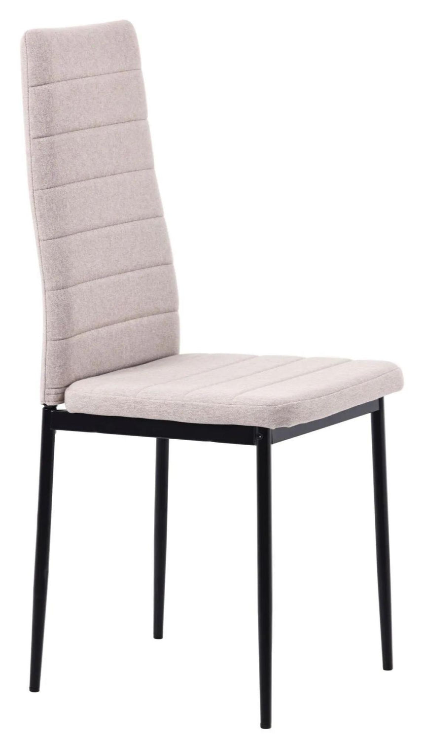 Maldon Grey Ceramic Dining Set - Lido Sand Fabric Dining Chair with Black Legs-9
