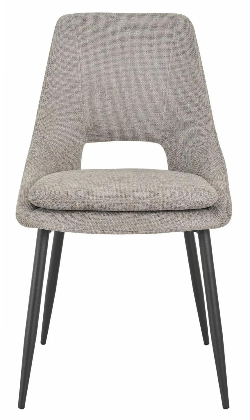 Carrara White Ceramic 4 Seater Round Extending Dining Set - 4 Peyton Grey Fabric Dining Chair-9