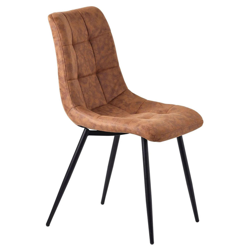 Alpha White Ceramic Extending Dining Set - Corona Brown Fabric Dining Chair-14