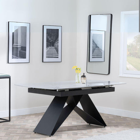 Westin Grey Ceramic Extending Dining Set - Darwin Grey Fabric Dining Chair-2