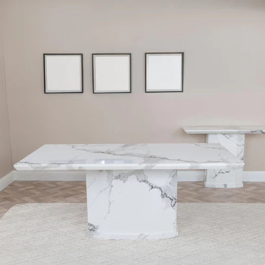 Toronto Marble Dining Table with Pedestal Base - Sizes Available