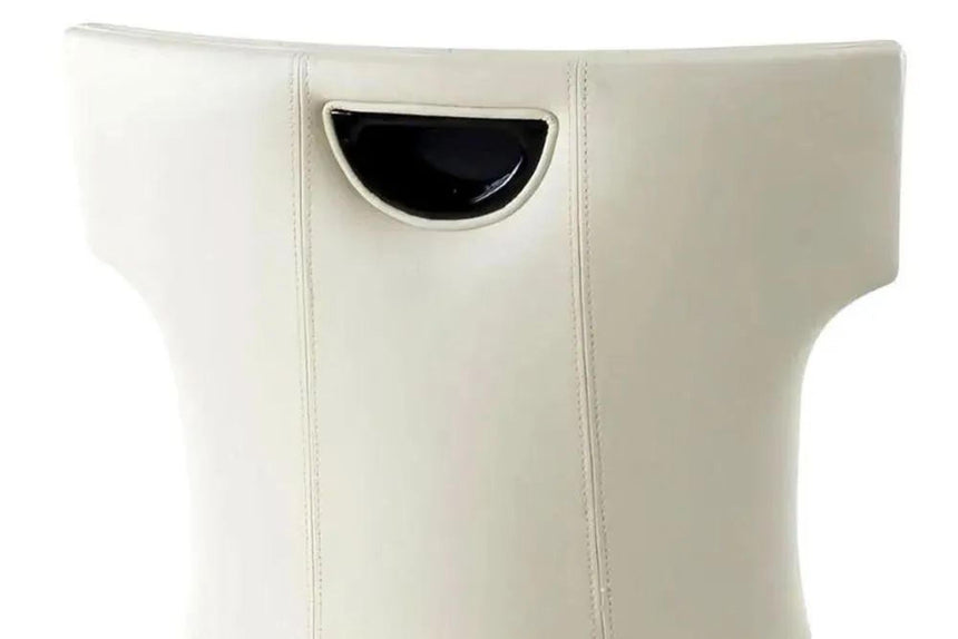 Naples White Marble Dining Set - Mimi Cream Leather Dining Chair-9