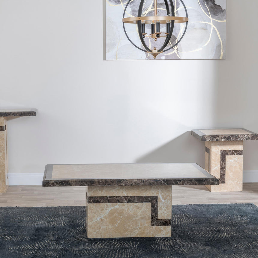 Venice Cream Marble Coffee Table-5
