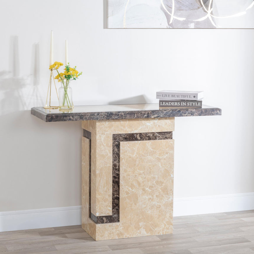 Venice Cream Marble Console Table-3
