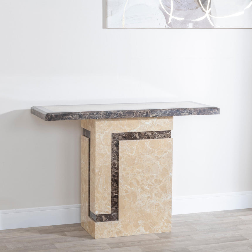 Venice Cream Marble Console Table-4