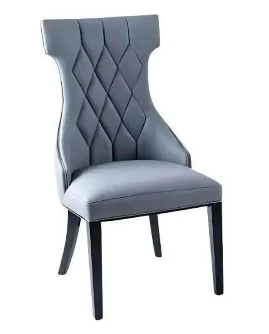 Venice Cream Marble Dining Set - Mimi Grey Leather Dining Chair-9