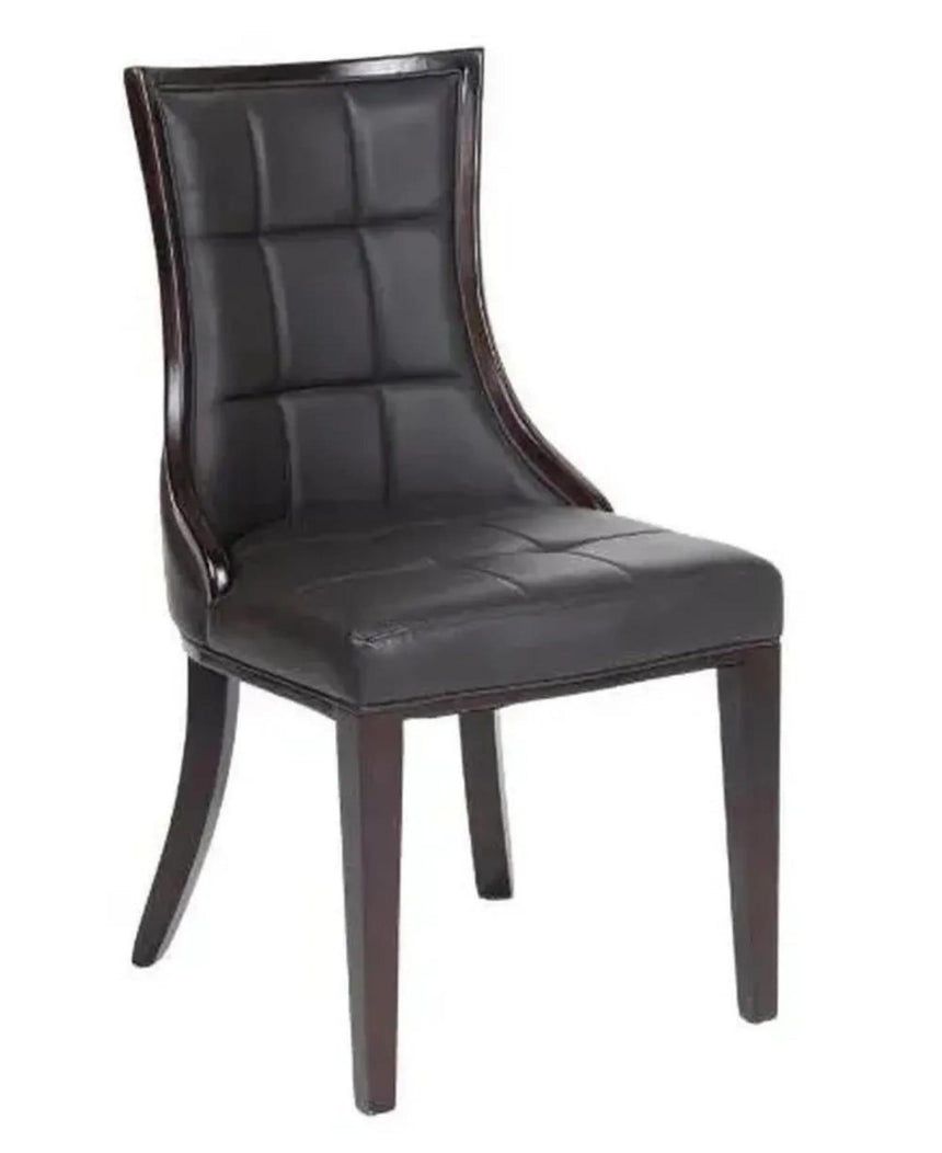 Madrid White Marble Dining Set - Paris Brown Leather Dining Chair with Brown Legs-7