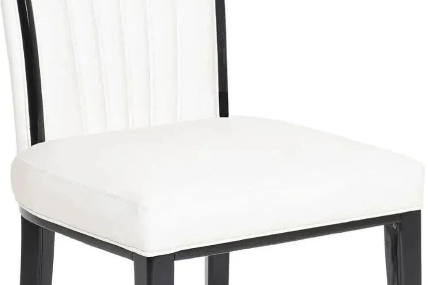Milan White Marble Dining Set - Cadiz White Leather Dining Chair-9