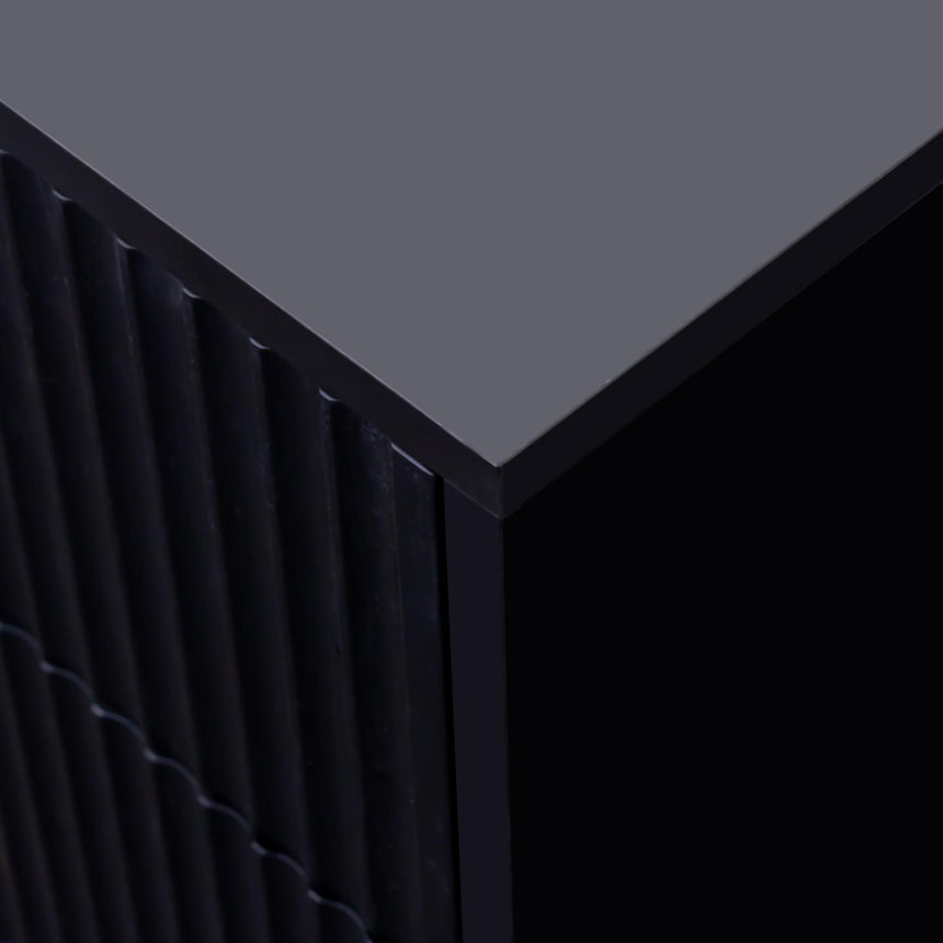 Ridged Black and Gold 6 Drawer Wide Chest-10