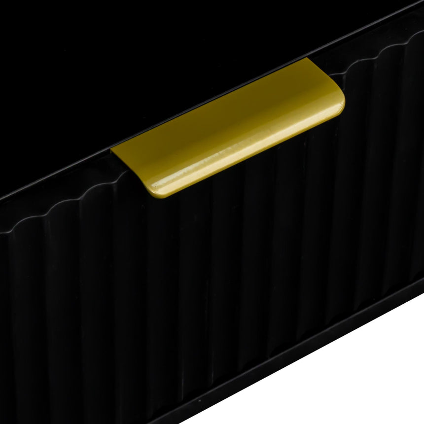 Ridged Black and Gold Storage TV Unit-9