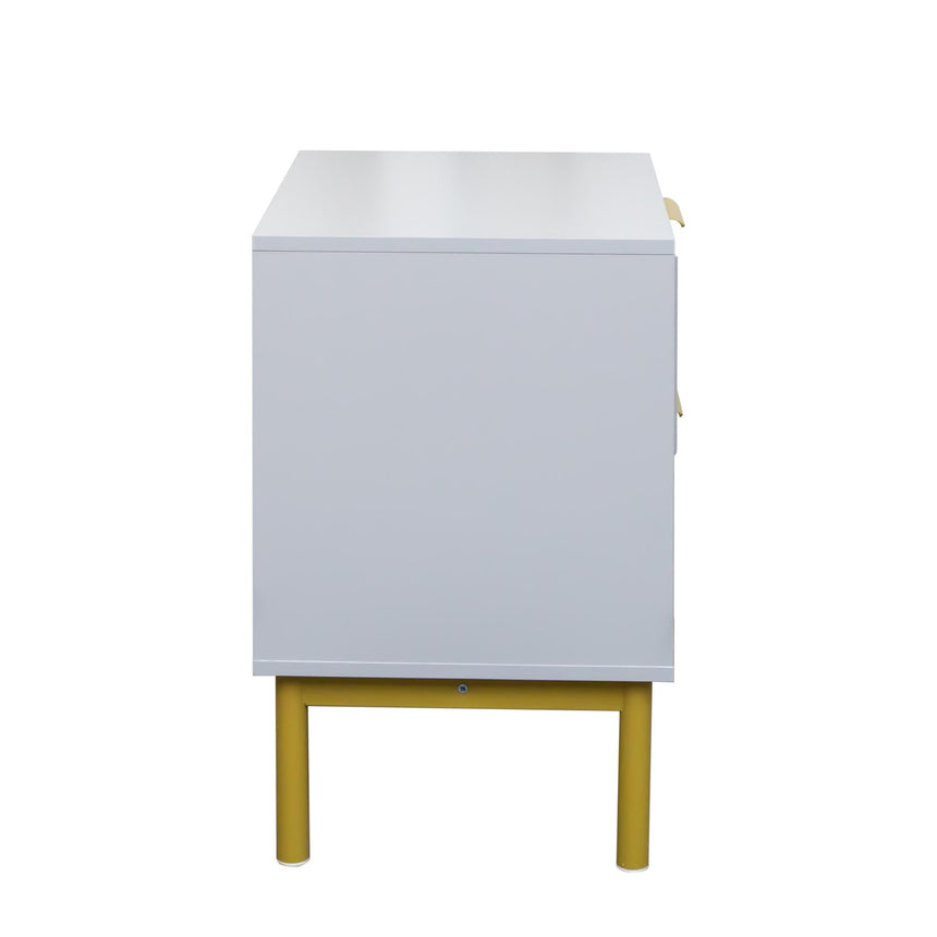 Ridged Grey and Gold 2 Drawer Bedside Table-8