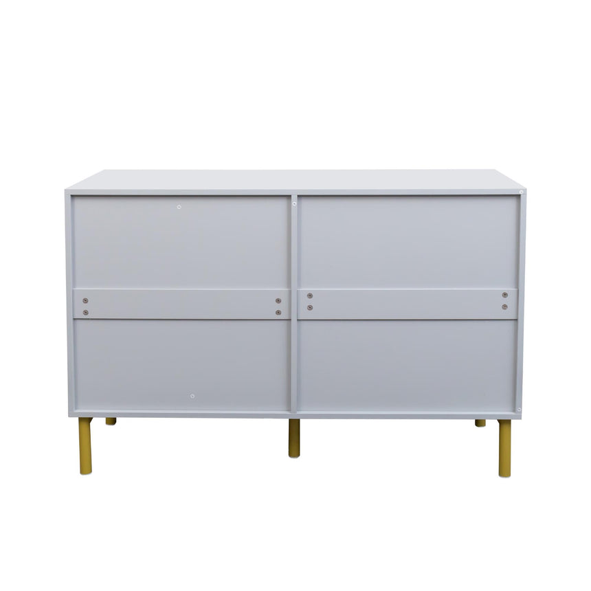 Ridged Grey and Gold 6 Drawer Wide Chest-8