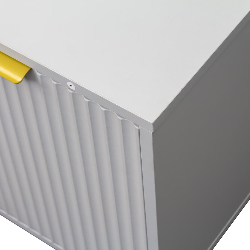 Ridged Grey and Gold Storage TV Unit-9