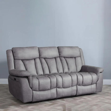 Dylan Grey Fabric 3+2+1 Electric Recliner Sofa Set-2