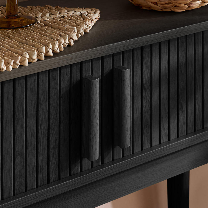 Axel Black Fluted Curved Console Table-3