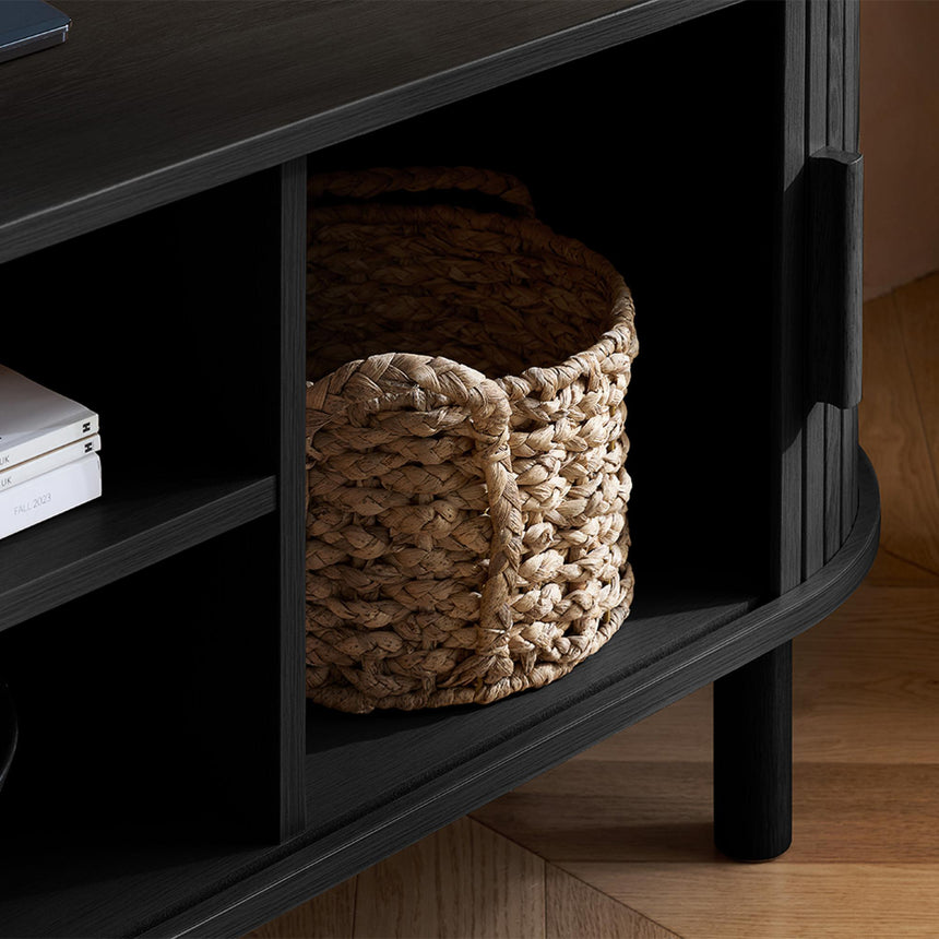 Axel Black Fluted 140cm Curved TV Unit-4