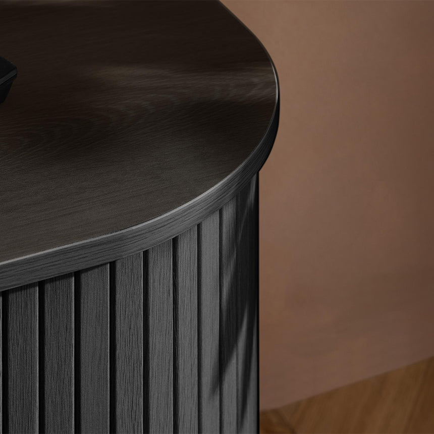 Axel Black Fluted 140cm Curved TV Unit-5