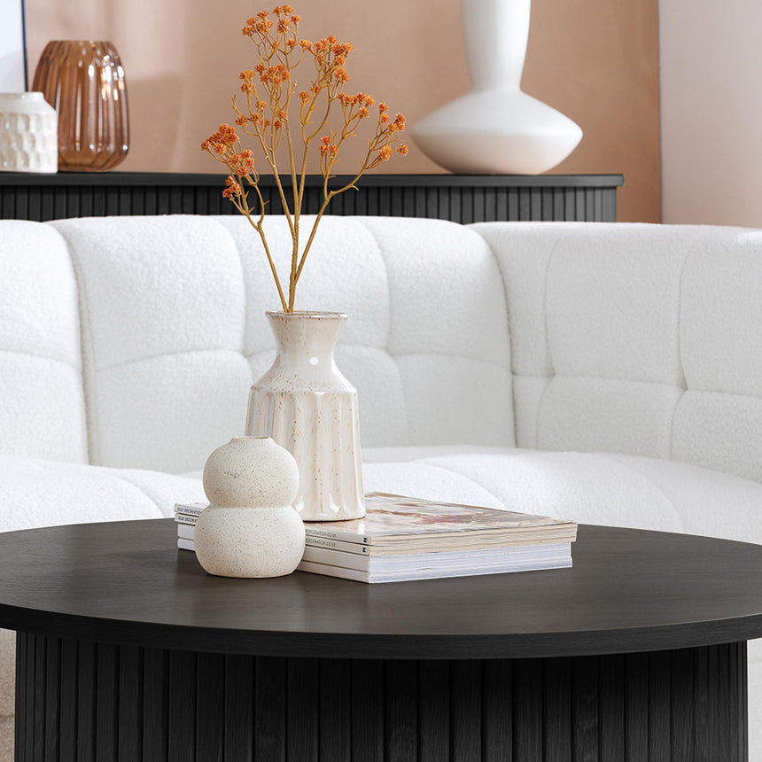 Axel Black Fluted Round Coffee Table-2